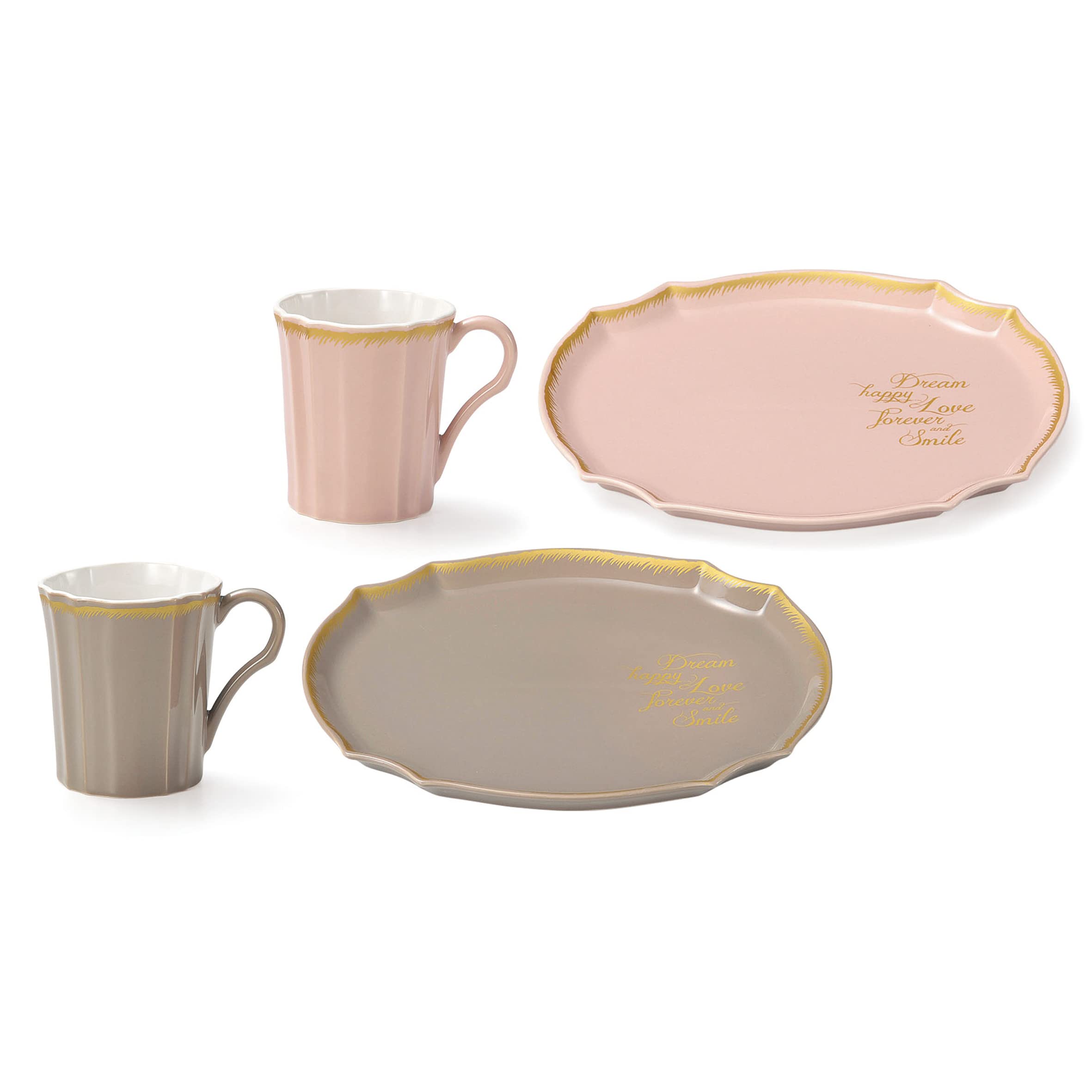 Amazon.co.jp: Dolce duo ケーキ皿 マグカップ 食器セット 4点 大皿